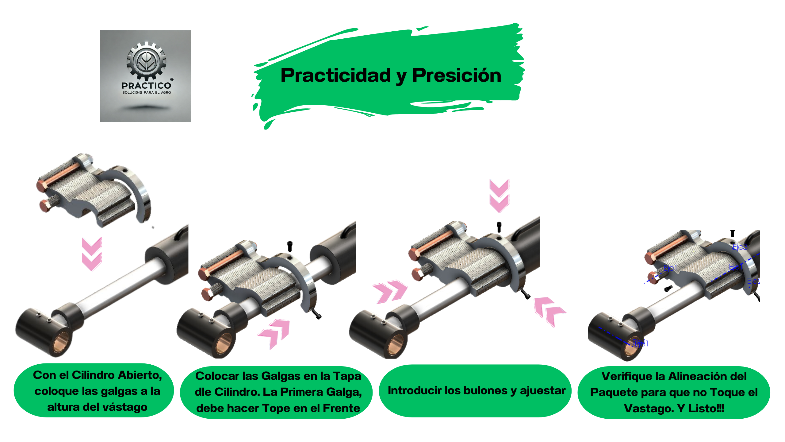 Aqui te mostramos que fácil se instalan las Galgas de Tope PRÁCTICO, para Cilindros Hidráulicos 